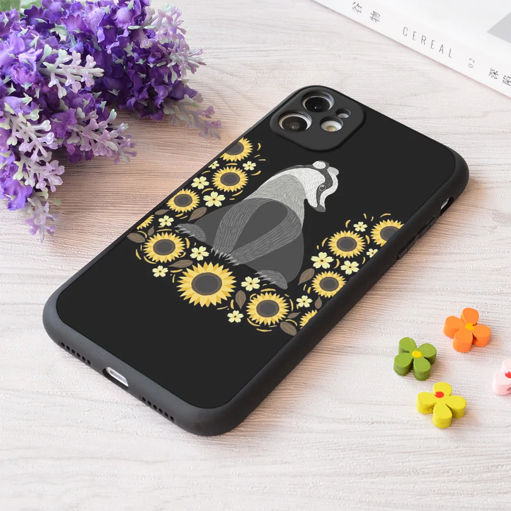 

For iPhone Badgerheart Print Soft Matt Apple Case