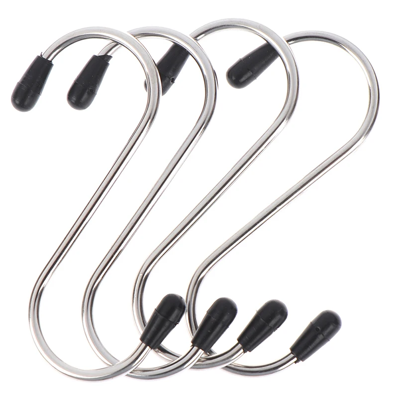 

4pcs/lot Household Home Essential Useful S Shaped Hooks Kitchen Stainless Steel Hanging Hanger Storage Holders Organizer