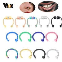 vnox 20g u c shaped fake nose ring hoop septum rings stainless steel piercing attractive body punk rock gothic jewelry
