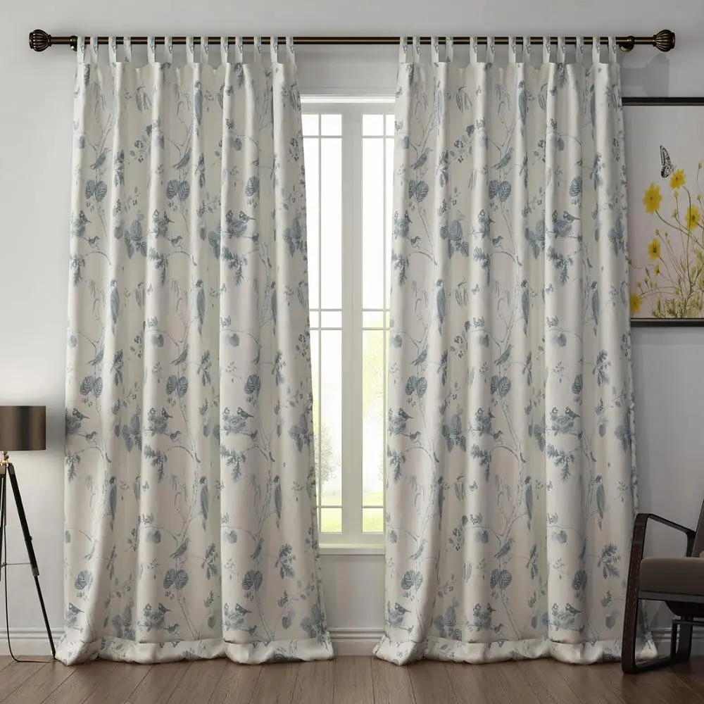 

Tab Top Curtains Animals Polyester Window Draperies Size and Liner Custom Curtains French Light Luxury ChadMade Luna (1 Panel)