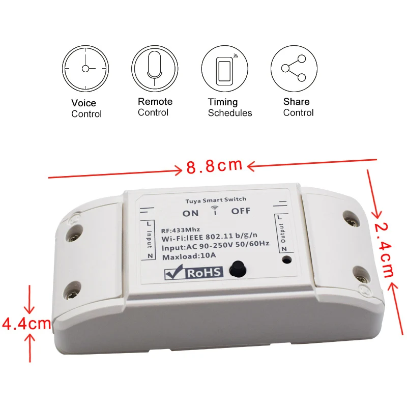 

AC 90-250V Wifi Wireless Smart Switch APP Remote Control Home Appliances Compatible With Graffiti Alexa Google Home 2021 New