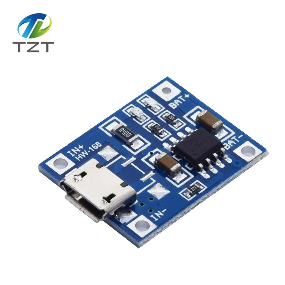 TZT тип-c/Micro USB 5V 1A 18650 TP4056 модуль зарядного устройства литиевой батареи зарядная плата с защитой двойные функции 1A li-ion