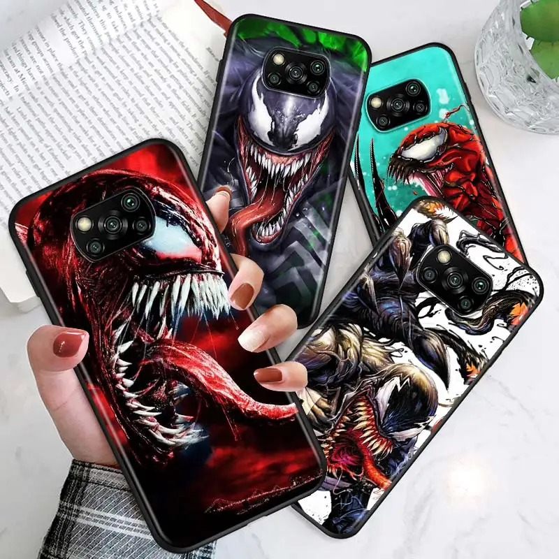 

Venom Marvel cool For Xiaomi Poco X3 NFC F3 GT X2 M3 M2 5G Pro Mi A3 Lite 9SE CC9 Soft Black Phone Case Cover Shell