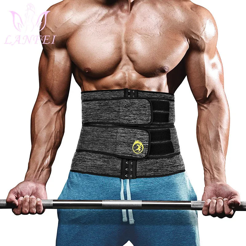 Мужской Пояс тренажер LANFEI неопреновый утягивающий корсет для фитнеса и