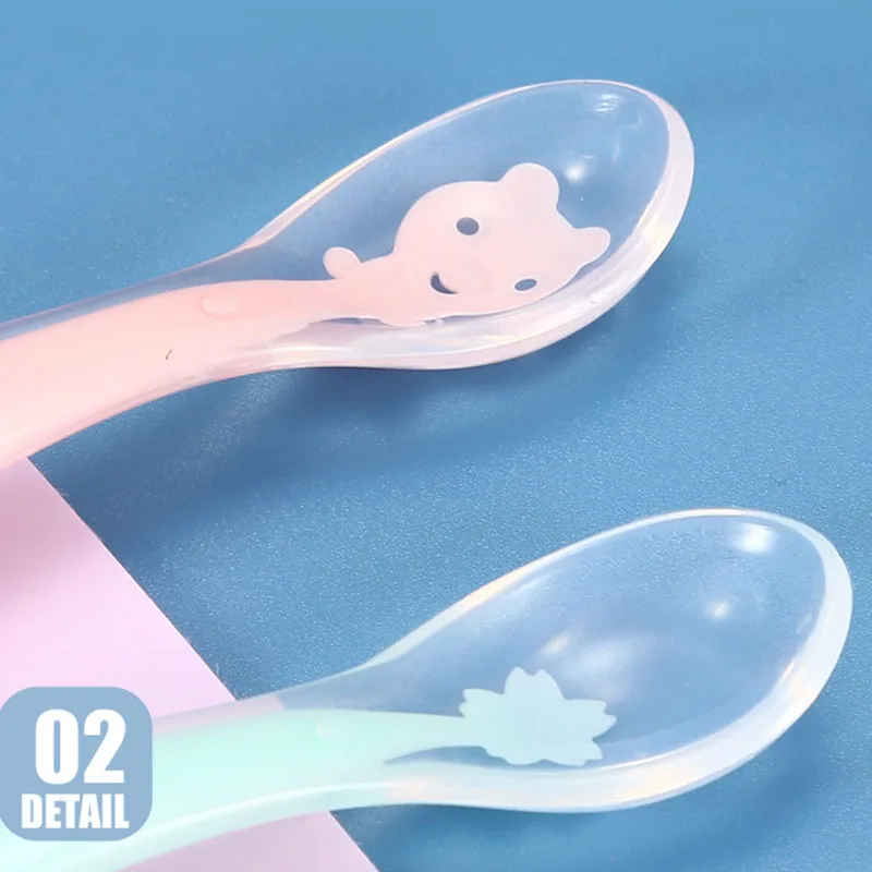 Детская двухсторонняя силиконовая ложка для пищевых добавок детская из