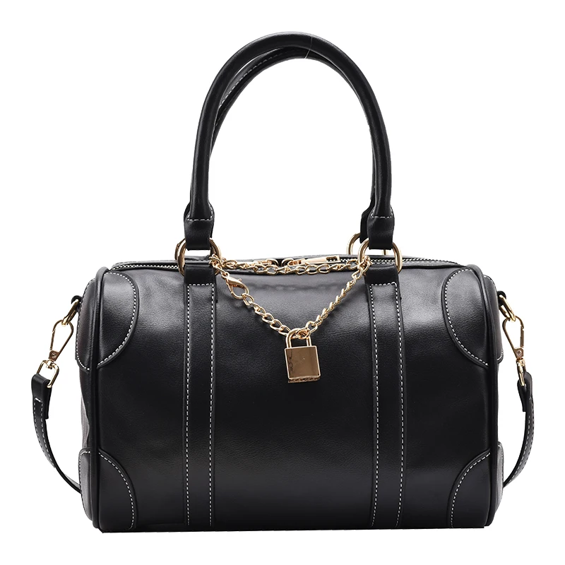 

Elegant Female Boston Tote Bag 2021 Summer High Quality PU Leather Women Designer Handbag High Capacity Shoulder Messenger Bags
