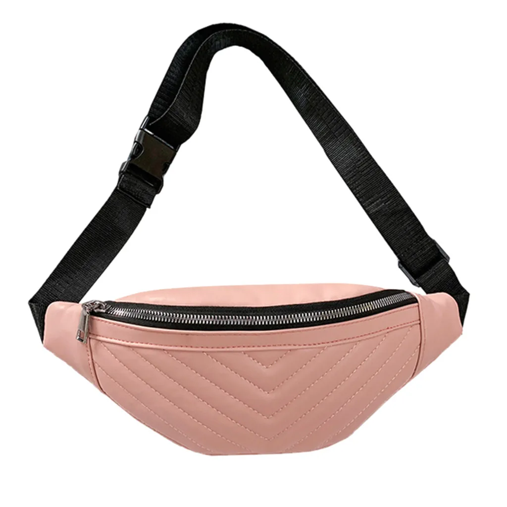 Women Striped Pockets Fashion Fanny Pack Diagonal Chest Phone Purse Travel Versatile Shoulder Bag candy color banana waist bag