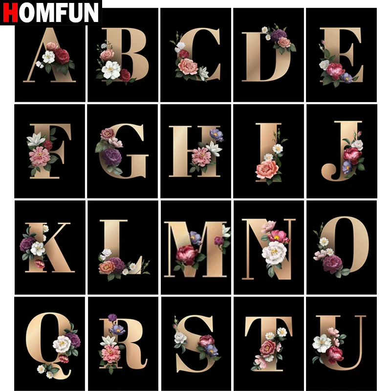 

Алмазная 5D картина HOMFUN «текстовый цветок», вышивка крестиком с полными квадратными/круглыми стразами, домашний декор, подарок для «сделай сам»