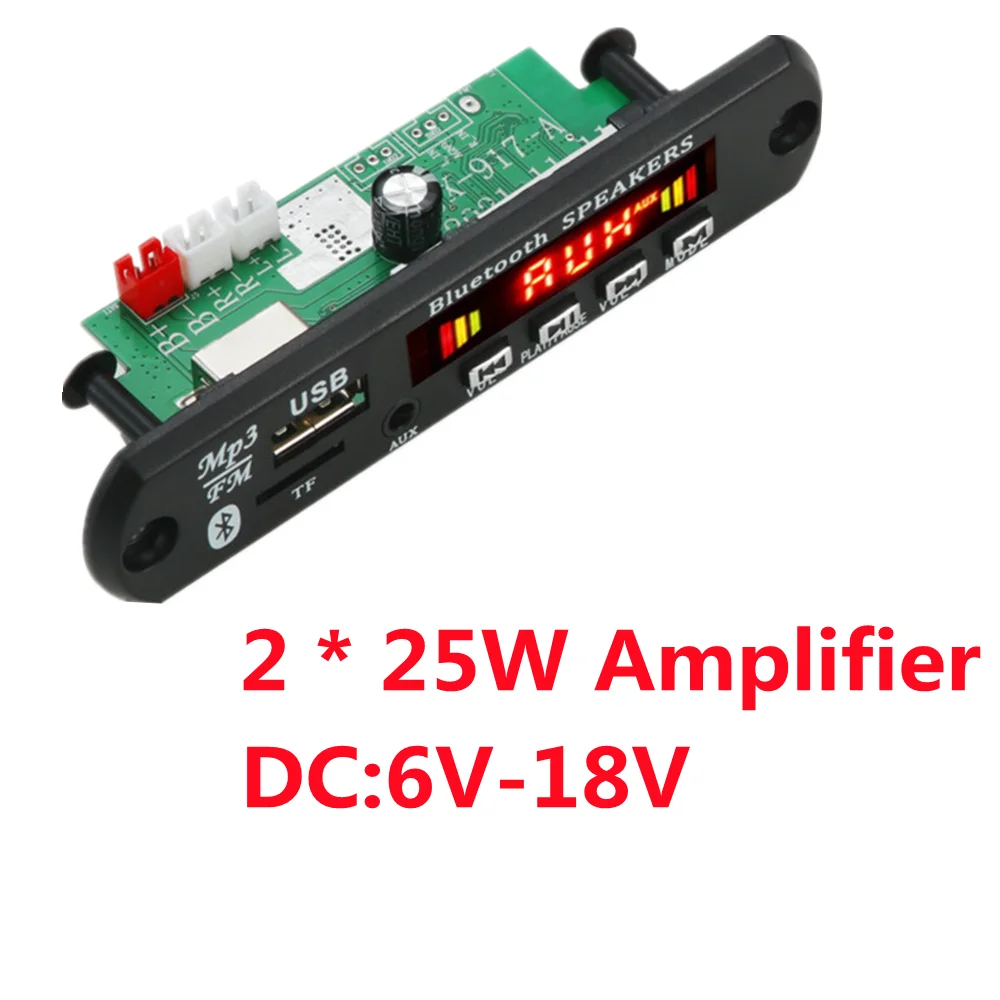 

placa amplificadora bluetooth for subwoofer USB Recording Module FM AUX Radio placa amplificador de audio For 30w amplifier