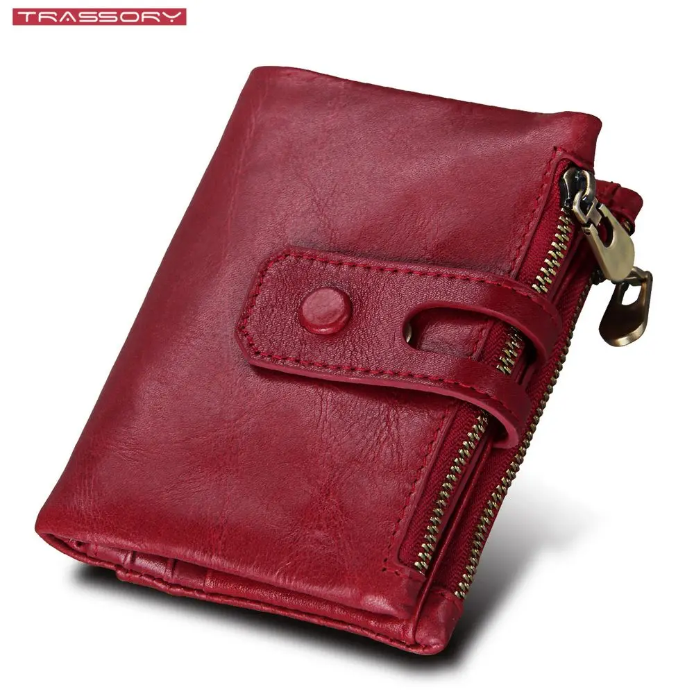 TRASSORY rfid замок Женский Роскошный кошелек из натуральной кожи мужской на молнии