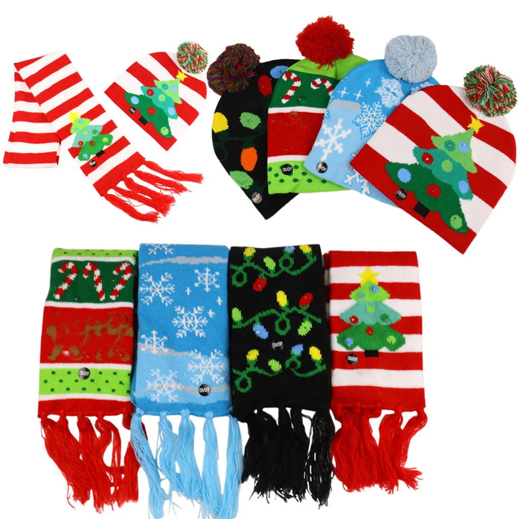 Рождественский головной убор с блестками для малышей светодиодный светильник