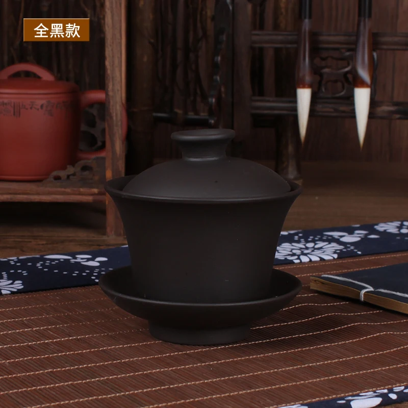 

[GRANDNESS] темно-коричневый * чистый Исин, глина Gaiwan Zisha, китайский чай Gongfu ручной работы, китайский чай Zisha, 100 мл