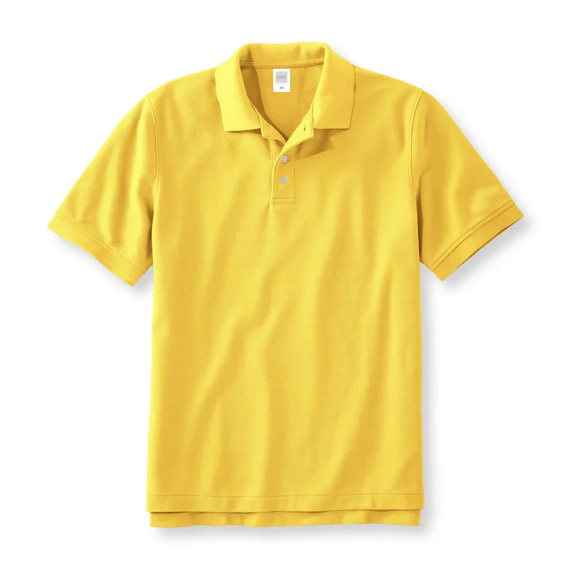 Yellow GAAJ Polo, мужская рубашка из 100 хлопка, высокое качество, однотонная одежда с воротником, американский гольф, известный бренд, рубашка поло для мужчин и женщин, унисекс, Summe - Цвет: Yellow