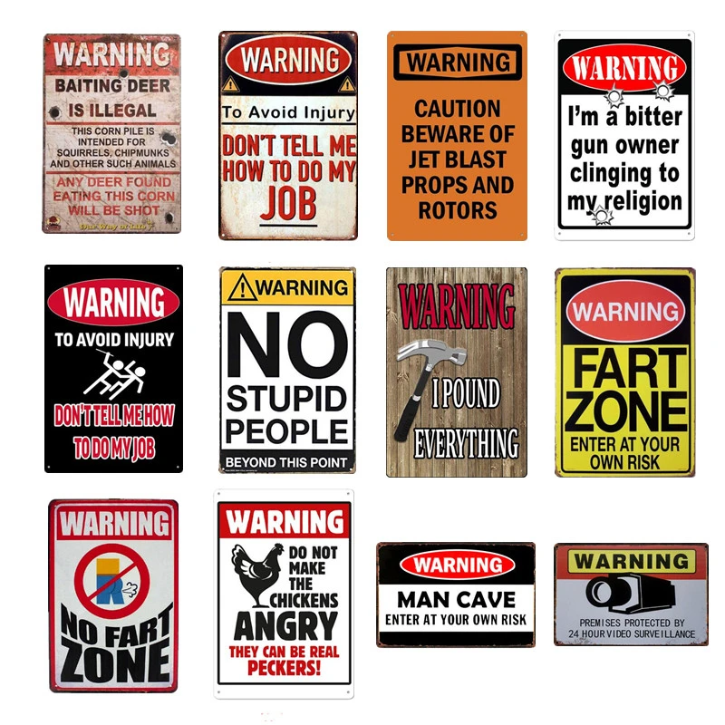 Винтаж Предупреждение металлический знак Ретро металлическая жестяная вывеска