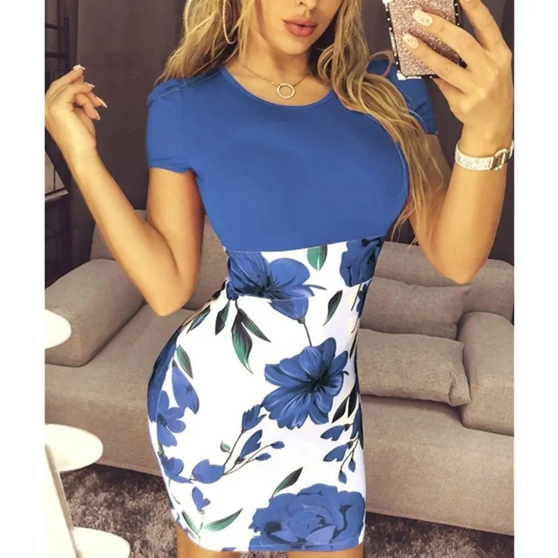 Женское офисное платье с запахом летнее большого размера 5XL коротким рукавом и