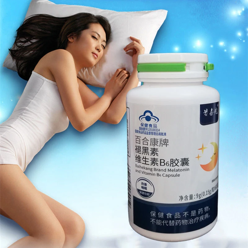 

Melatonin Capsules Sleeping pills 15mg Melatonin Vitamin B6 Help Improve Sleep for Women Middle-aged Elderly Man