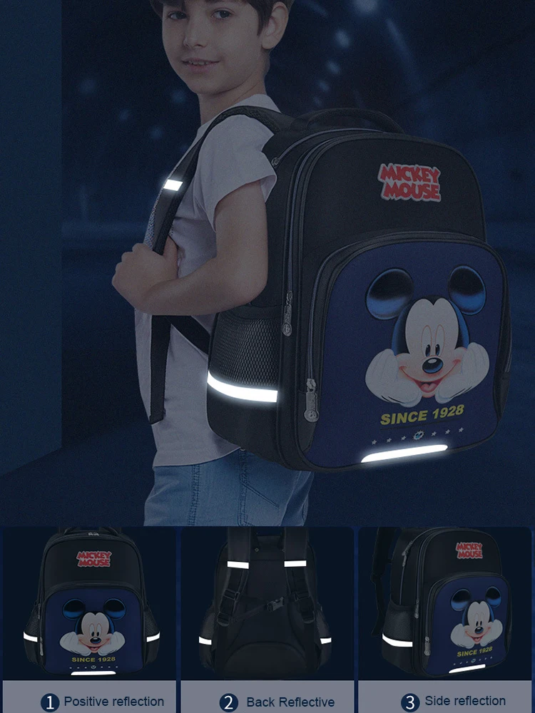 

Disney Frozen Sequins Cartoon Mickey Minnie Backpack Kids Reflective Stripe Kids Backpack Waterproof School Bags For Girls Boys