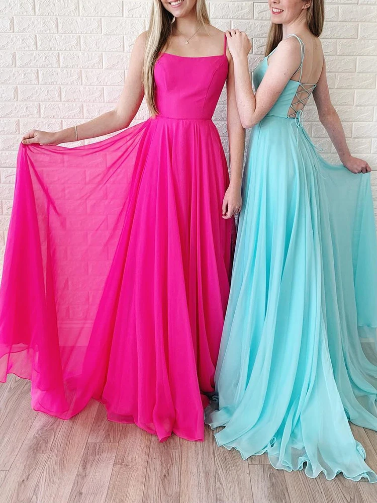 

Cross Terug Chiffon Avondjurken Lange Backless A-lijn Prom Jurk voor Winter Party Formele Gowns 2020 Nieuwe Collectie