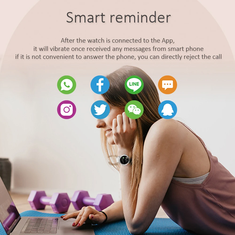 

Smart Watch 2021 New Smart Watch For Women Ladies Gift Fitness Bracelet Luxury Gold Watches For Women Valentines Mother'S Day