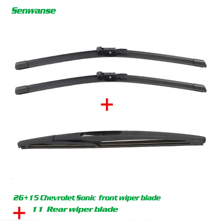 

Senwanse Front and Rear Wiper Blades For Chevrolet Sonic 2012-2019 high quality Windshield Windscreen Wiper 26"+15"+11"