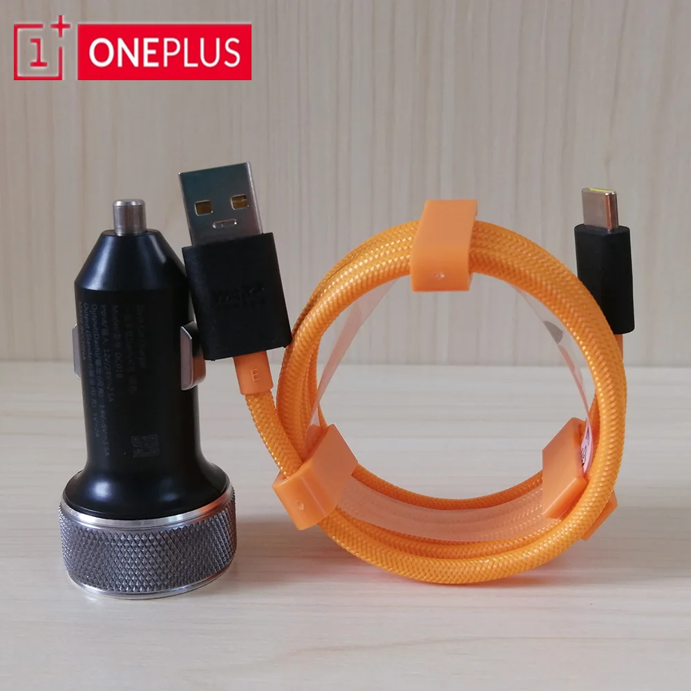 Оригинальное автомобильное зарядное устройство Oneplus Dash с кабелем 100 см Warp Type c