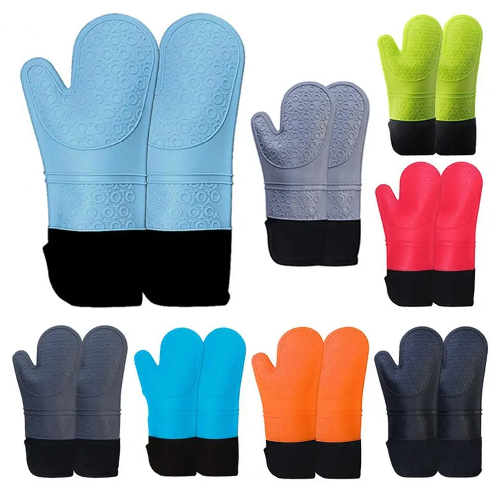 

1Pc Glove Thicker Easy to Clean Silicone Extra Long Protective Oven Mitt for Kitchen tools Kitchen accessories