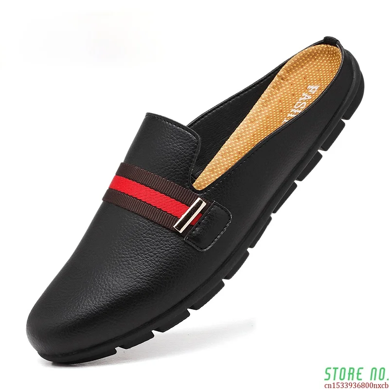 

Летние мужские полутапочки 2020, обувь на плоской подошве, белые полуботинки для вождения, роскошные Брендовые мужские повседневные туфли