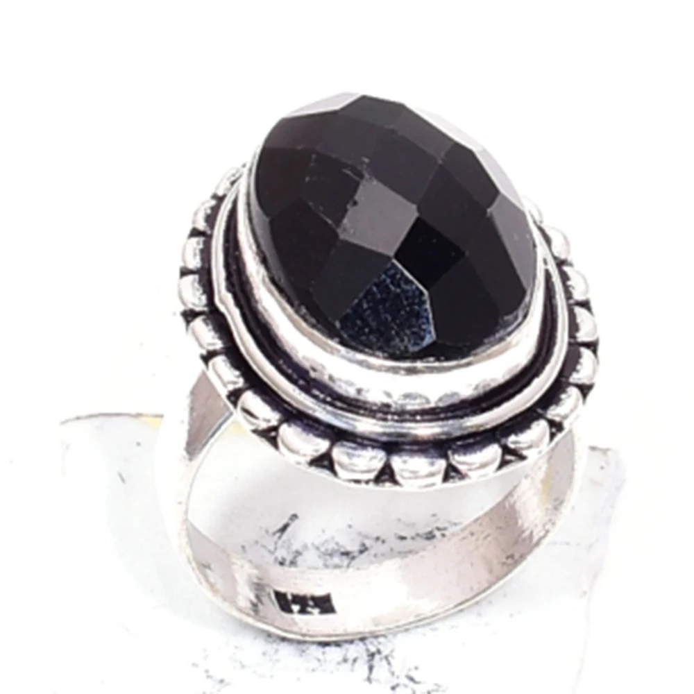 

Genuine Black Onyx Silver Overlay over Copper, Hand Made Women Jewelry gift , R6658