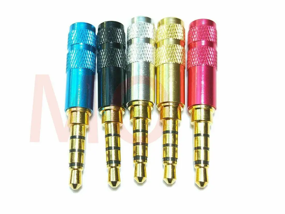 

100pcs Gold plated mini male 3.5mm 4pole Earphones plug Solder Cable connector