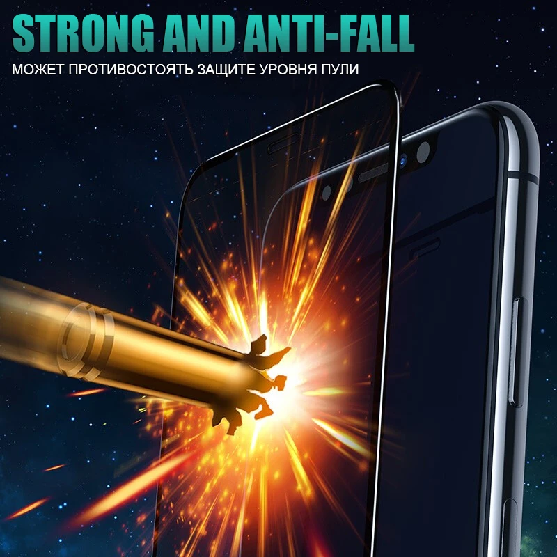 Защита для экрана из закаленного стекла iPhone 12 11pro X 7 8 6 Plus 5s SE 2 11 pro max Screen protector чехол
