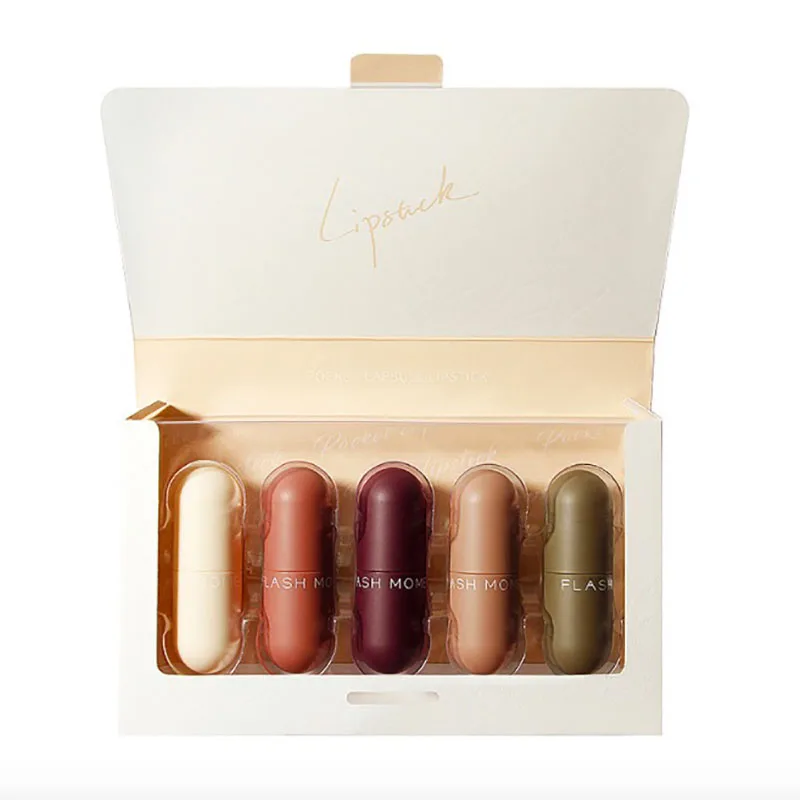 

5 Pcs Nude lipstick matte set waterproof long lasting pintalabios lipgloss rouge a levre labial batons lipbalm maquilhagem