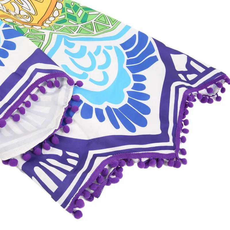 Мандала Круглый Гобелен пикник плед одеяло летнее пляжное полотенце Бикини шаль