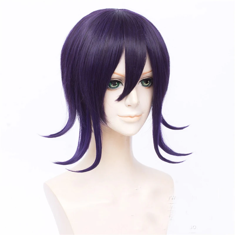 Ouma Kokichi Wig Danganronpa V3 Cosplay Purple Synthetic Hair Heat Resistant + Cap | Тематическая одежда и униформа