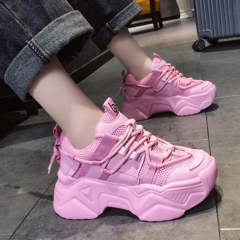 

Pink old shoes women's autumn 2022 new fashion thick-soled casual student sports shoes
