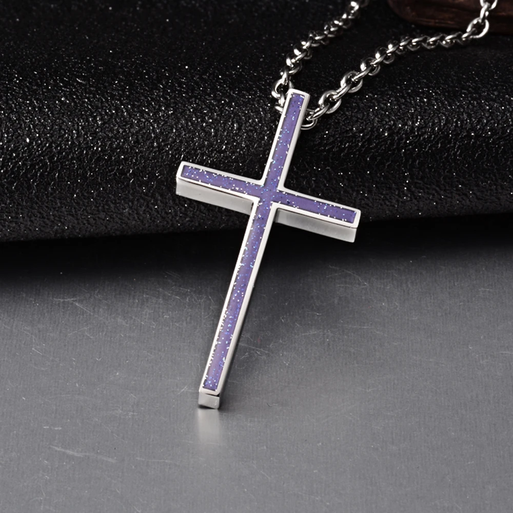 Простой крест Христос кулон ожерелье для женщин мужчин пара подарок титановая
