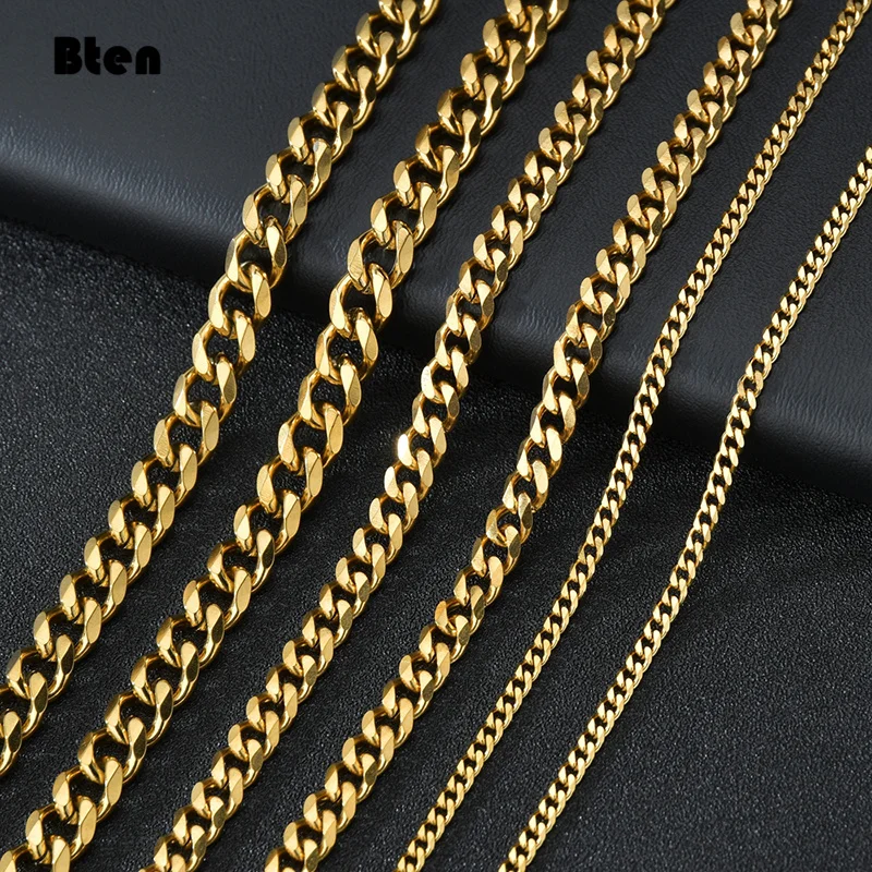 BTEN 2020, классическое мужское ожерелье шириной от 3 до 7 мм, длинное ожерелье из нержавеющей стали для мужчин и женщин, цепь, ювелирные изделия