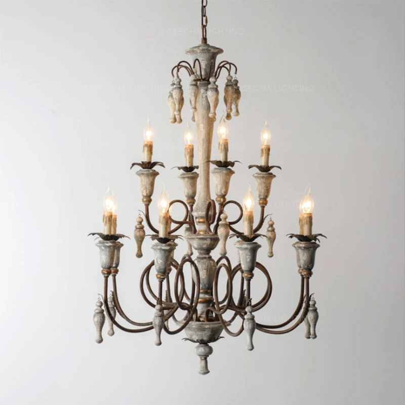 Деревянные люстры освещение для французской спальни подвесные светильники