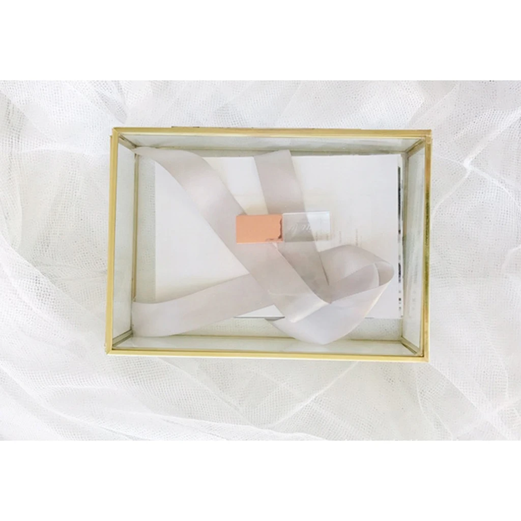 Геометрический стеклянный ювелирный поднос держатель для макияжа Органайзер