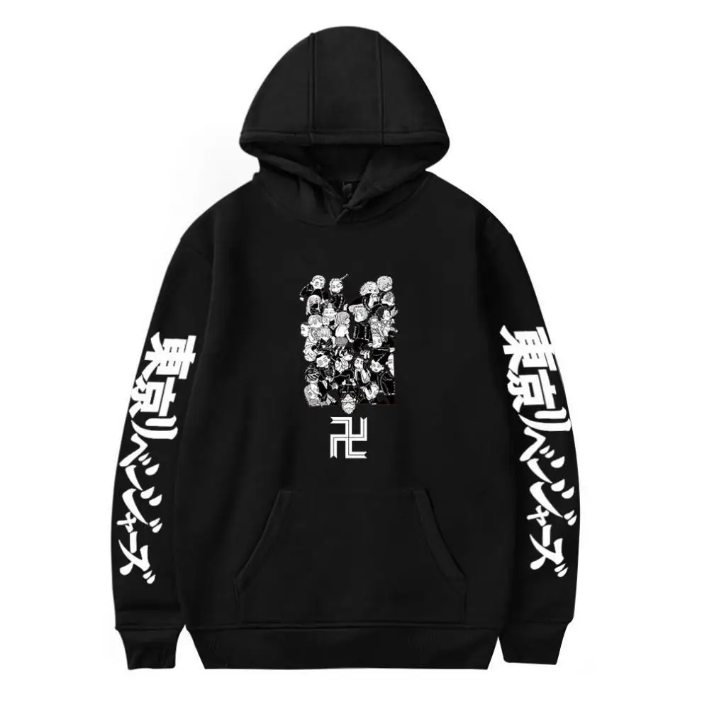 

2021 New Anime Tokyo Revengers Mikey Draken Hoodie Men Casual Loose Streetwear Unisex Sweatshirt Hip Hop Pullover Male Tees Tops