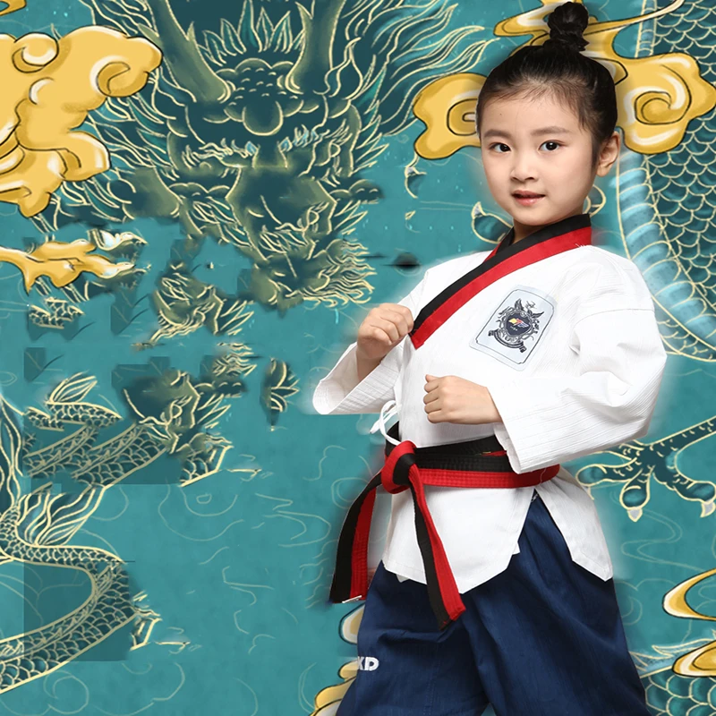 

Professional Taekwondo Track Suit Children's Taekwondo Training Clothing Summer long-sleeved Men And Women Taekwondo Suit