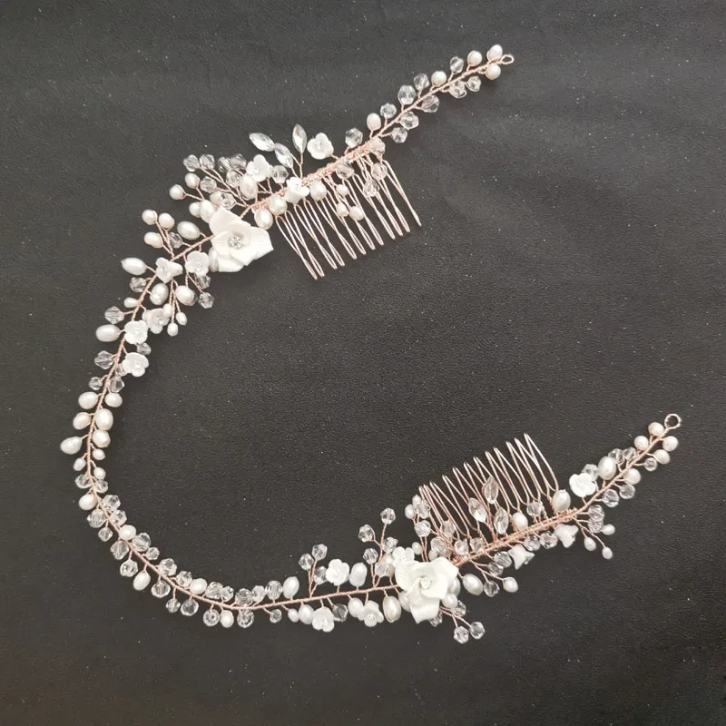 Женская повязка на голову с жемчугом и кристаллами|Украшения для волос| |