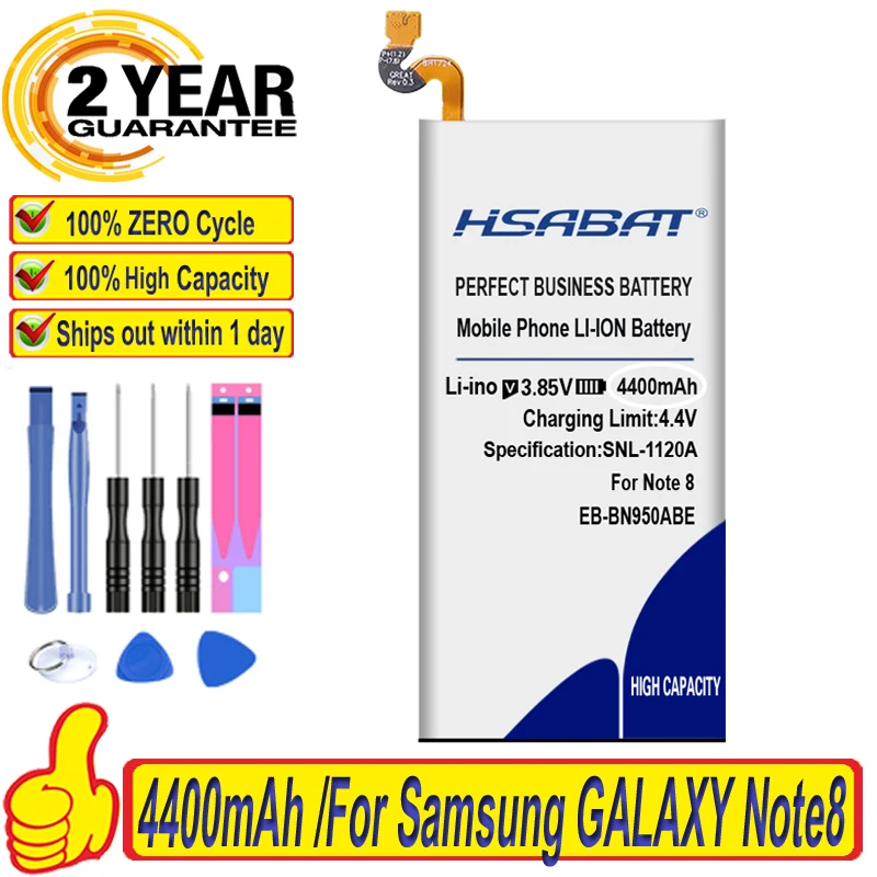 Оригинальный аккумулятор HSABAT 4400 мАч EB-BN950ABE нулевого цикла для Samsung GALAXY Note8 Note 8 N9500