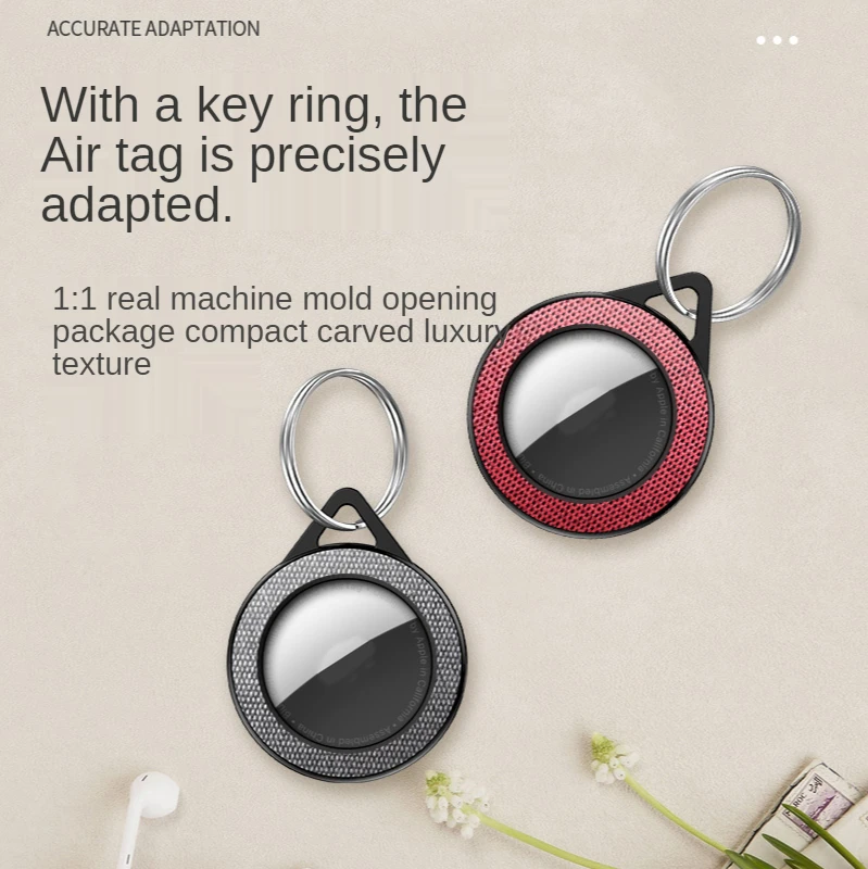 

For Airtags plastic PC hard shell with keychian flannel leather all-inclusive anti-lost shell Protective For airtag tracker case