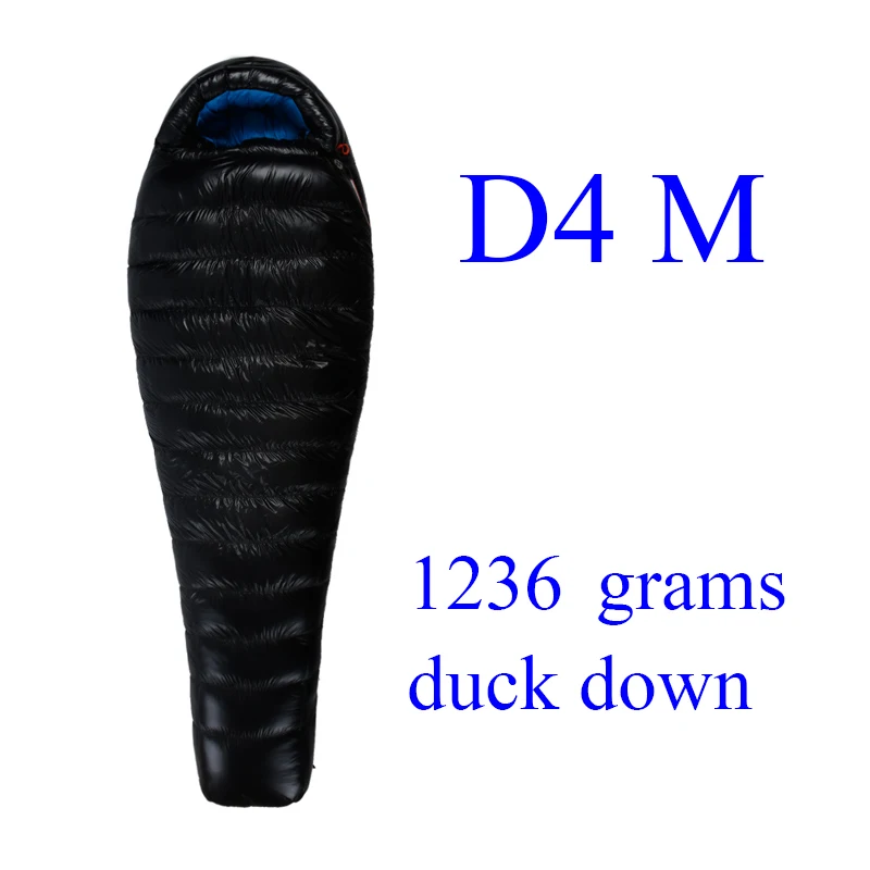 Aegismax D2/D3/D4/D5 открытый белый утиный пух Зимний Мумия спальный мешок UL серии - Цвет: D4 M Black