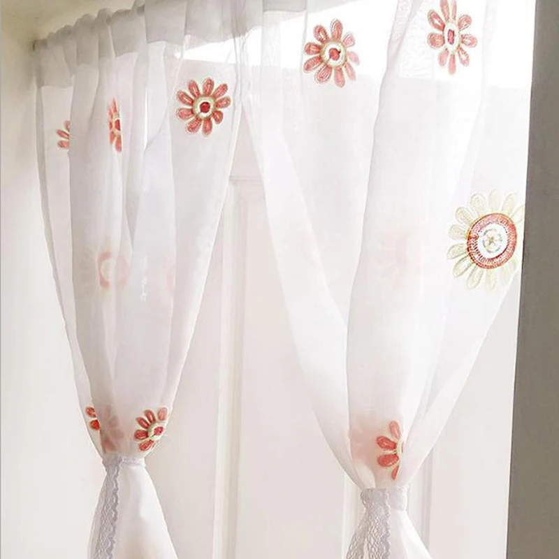 Занавеска для двери Короткая занавеска s кухни гостиной кружевная полузанавеска