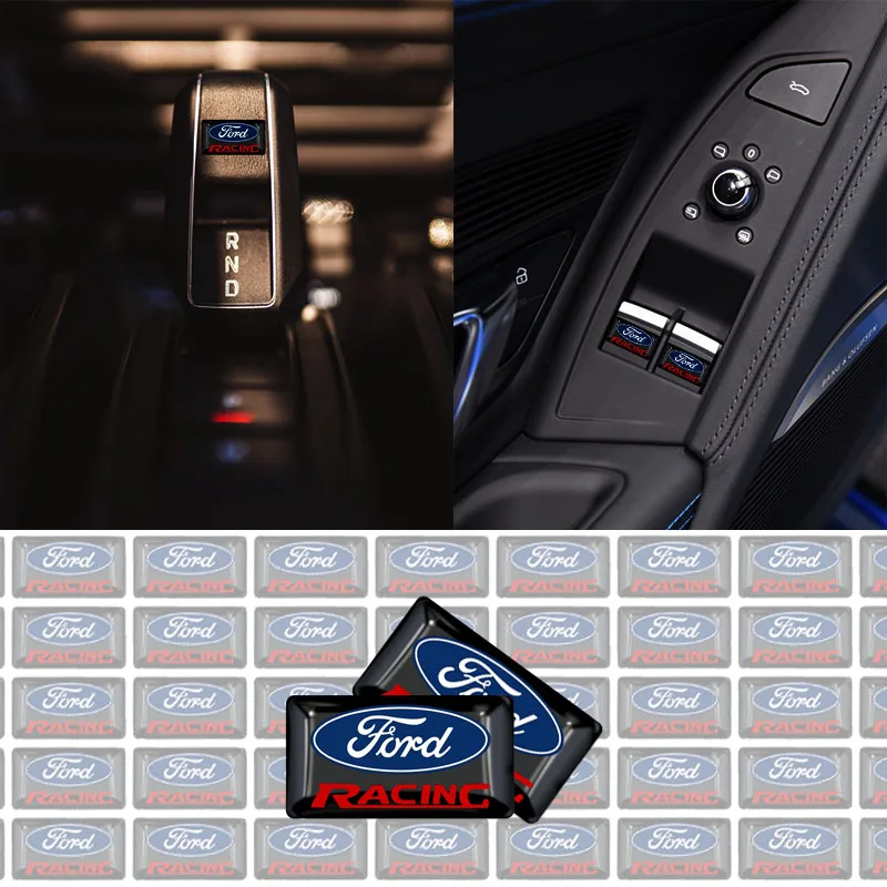 

Car Badge Universal Door Steering Wheel Lift Window Button Sticker for Ford Fiesta Hatchback 2009-2015 MK7 2009-2017 Ecosport Et
