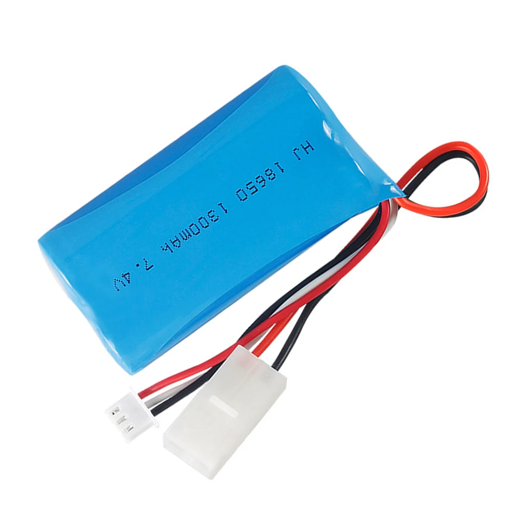 7.4V 1300mAh 18650 Lipo battery for meizhi 2856 high speed RC trucks toys spare parts 7.4 V 2S KET-2P Plug 1-10PCS | Игрушки и хобби
