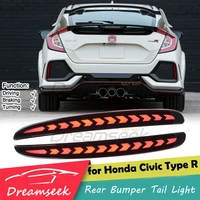 led rear bumper tail light for honda civic type r hatchback si sedan 2017 2021 brake lamp w dynamic turn signal lx