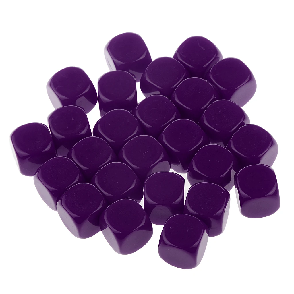 

MagiDeal 25pcs 16mm Opaque Blank Six Sided Dice D6 D&D RPG Party Game Counting Cubes GameTeaching Dices