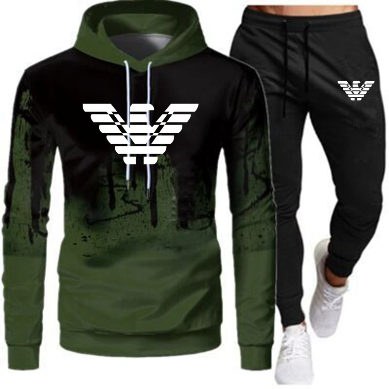 

Men's 2 Piece Set Hoodie and Pants Pullover Sportswear Casual Size